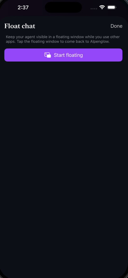 Floating chat over other apps